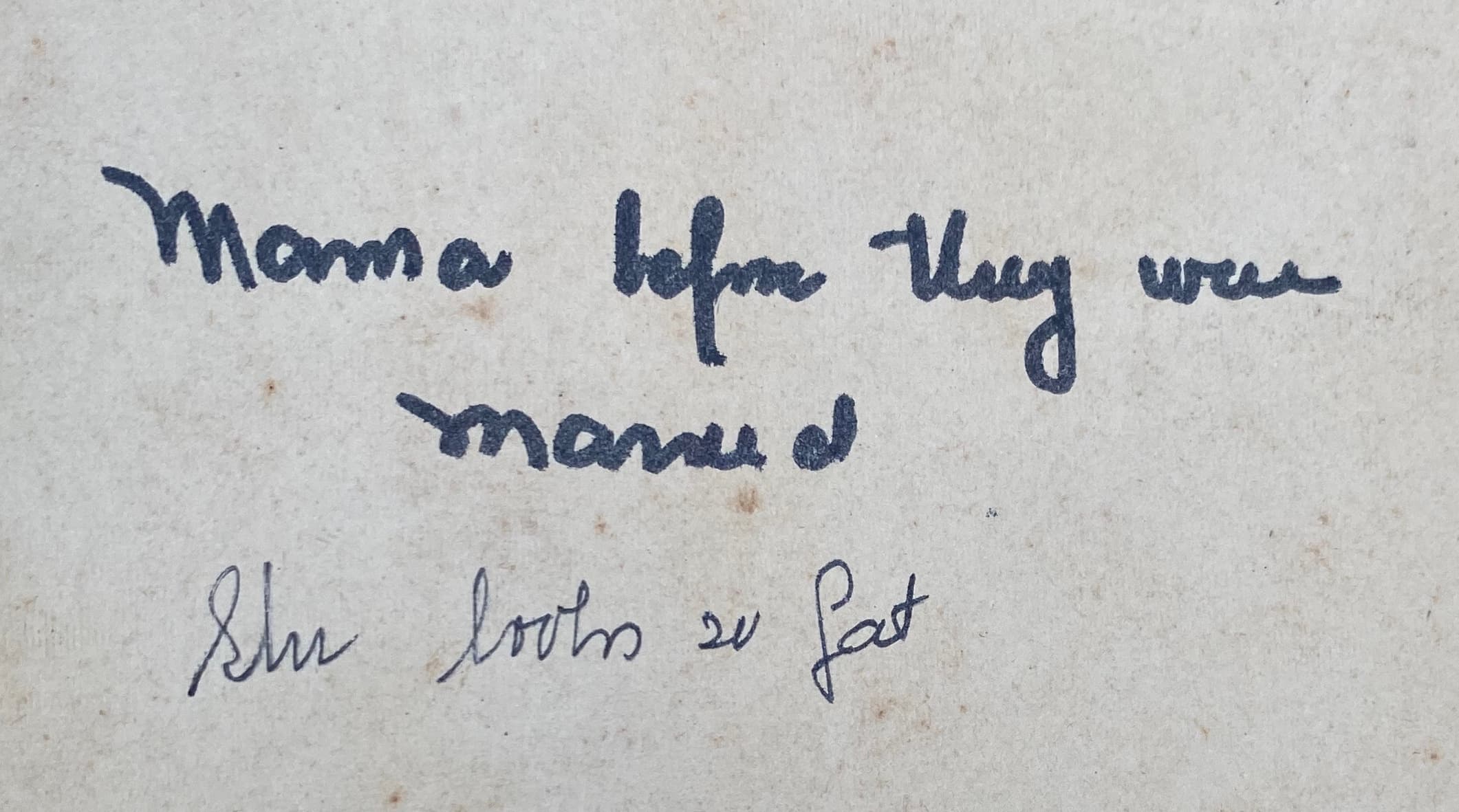 Back of Mama portrait